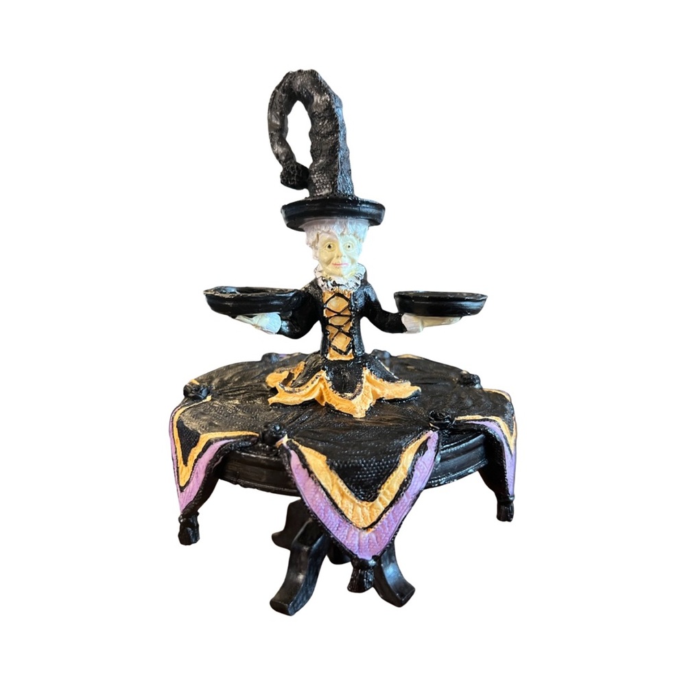 Halloween Witch Table Decor - Black, Purple & Gold Accent